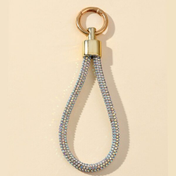 Wholesale Rhinestone PU Rope Keychain Car Key Accessory Trendy Gift for Wedding