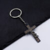 Wholesale Stylish Cross Pendant Keychain Graphite Zinc Alloy Car Key Fashion Accessory OLY Exclusive