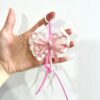 oly-8a2545ecb72d6d3f5a44fcd97a2a6b1c Wholesale Yarn Handmade Lace Bow Keychain Bag Charm Color Block Pink Boutique Resale