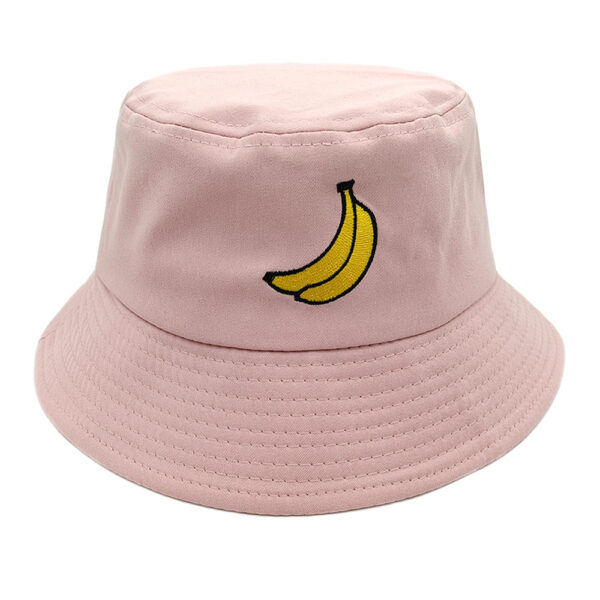 Wholesale Banana Embroidery Bucket Hat Outdoor Casual Sun Hat for Men Women