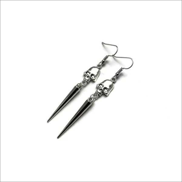 Wholesale Punk Rock Skull Earrings Exaggerated Tapered Gothic Jewelry for Men Women Gift Fashion Accessory