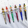 oly-8a412040515428b083bc49dfb4b68094 Wholesale Hand Painted Beaded Christmas Magic Wand Pen with Rotating Tip Multi Color Elk Tree Design Party Favor