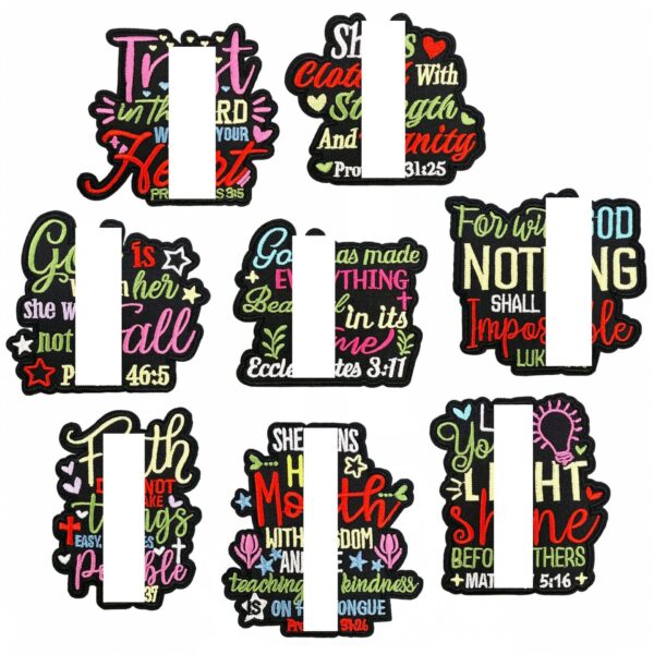 oly-8a57ee5f0014dd62fa09b5dbcf65f13b Wholesale Polyester Thread Colorful English Letter Embroidery Patch Set 8pcs - Trendy Decorative Stickers for Clothes Repair or Gift