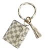 oly-8a5baf07de70a72e06bdbe9559421424 Wholesale PU Leather Plaid Tassel Keychain with Wooden Beads Chic Car Key Accessory for Women