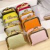 Wholesale Mini Metal Clasp Jewelry Pouch Pu Lychee Pattern Women's Lock Buckle Jewelry Key Earphone Storage Bag Multifunctional Coin Purse