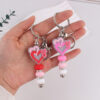 Wholesale Handmade Silicone Heart Bag Charm Keychain Valentine Gift