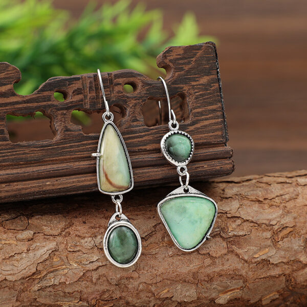 oly-8a781e04db2c3267b558fbcc632f4ebd Wholesale Bohemian Palace Style Geometric Green Synthetic Gemstone Earrings for Party Wear Fashion Accessory