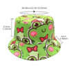 Wholesale Cartoon Frog Print Bucket Hat for Beach Travel Sun Protection