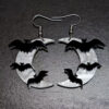 Wholesale Acrylic Bat Moon Earrings Stainless Steel Studs Halloween Jewelry Gift