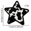 Wholesale Polyester Embroidered Leopard Print Star Patch for Clothing Craft Supply