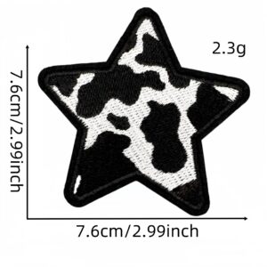 Large leopard print five-pointed star cloth stickers 5#