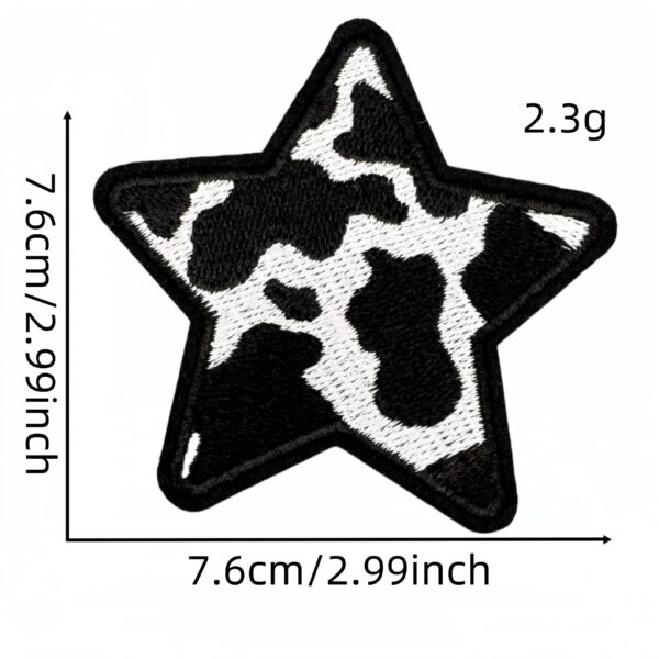 Wholesale Polyester Embroidered Leopard Print Star Patch for Clothing Craft Supply