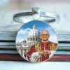 oly-8ad3f411ceae44be62c54c3458241a8e Wholesale Pope Theme Keychain Zinc Alloy Religious Accessory Gift for Baptism Communion