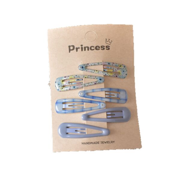 oly-8adfd2f0ebc730f8eb0206e6b9c17be9 Wholesale 6pcs Cute Water Drop Plaid BB Hair Clips for Kids Metal Hair Accessory Spring Summer Gift