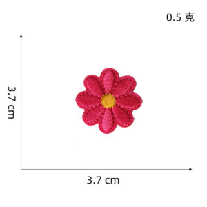 Rose red yellow core flower cloth patch 9 #