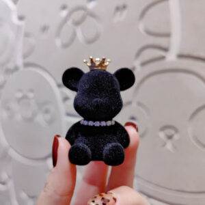 Flocked crown violent bear (single doll) black