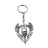 Wholesale Vintage Skull Angel Sword Keychain Pendant Punk Style Silver Metal DIY Car Key Accessory