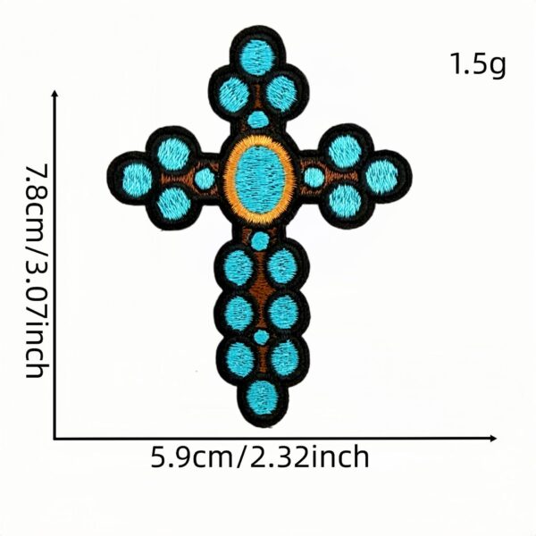 Wholesale Iron-On Embroidery Patches Western Cowboy Cross Design for Hats Clothing Bags Trendy Fashion Accessory Set of 9