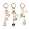 Wholesale Cute Shell Starfish Pearl Beaded Keychain Zinc Alloy Decorative Accessory for Bag Charm or Gift