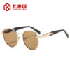 Wholesale Trendy Oval Metal Frame Sunglasses UV400 Gold Gray Lenses Fashion Accessory