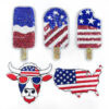 Wholesale Sequined Bow American Flag Iron on Patch for Coat Boutique Resale