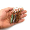 Wholesale Pastoral Style Hand-Woven Crystal Keychain Pendant - Metal & Natural Crystal Bag Charm for Gift or Fashion Accessory