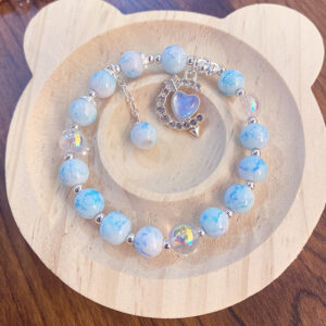 Blue pattern love sword bracelet (opp bag)