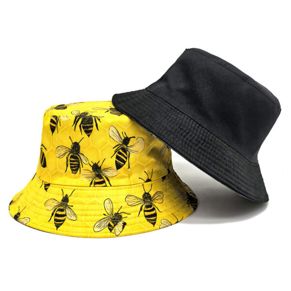 oly-8baebbced624f679bd93592ac5bd0a22 Wholesale Bee Print Double Sided Bucket Hat Trendy Fashion Accessory Gift for Summer