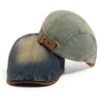Wholesale Retro Washed Japanese Style Reversible Forward Cap - Adjustable Breathable Color Block Light Blue Party Casual Gift