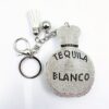 Wholesale Rhinestone Perfume Bottle Keychain Leather Tassel Bag Charm Trendy Gift Accessory