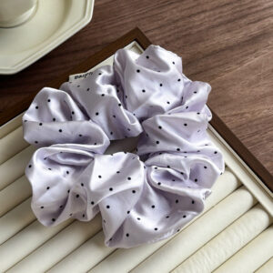 4#Purple circle black polka dots