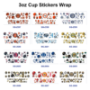 Wholesale 8pcs Multi Style American Football Team Badge Helmet Sport Pattern 3oz Cup Stickers Wrap OLY Exclusive