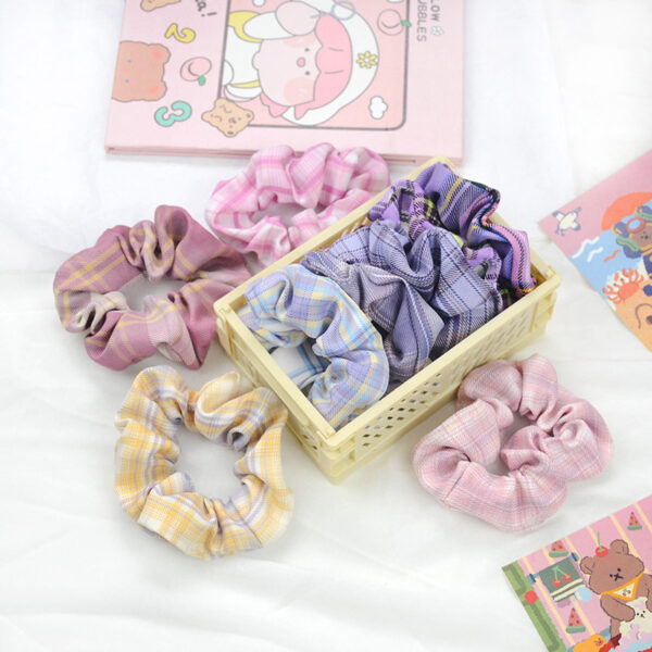 Wholesale JK Plaid Pig Intestine Hair Tie Fashion Hair Accessory Chic Everyday Wear for Boutique Resale
