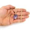 oly-8bf27f1065584057f0740f803c664dc7 Wholesale Leaf Design Irregular Agate Pendant Necklace Fashion Accessory Boutique Resale Gift