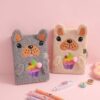 oly-8bfd817de8780bbb189b52dca07ae941 Wholesale Plush Cartoon Dog Notebook with Lock Cute 3D Ears Diary for Kids Students Boutique Stationery