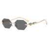 Wholesale Gold Finish Octagonal Frameless Sunglasses Fashion Accessory Gift