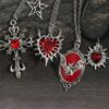 Wholesale Zinc Alloy Vintage Cross Pendant Necklace Set Gothic Dark Fashion Jewelry Accessory for Everyday Wear