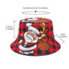 Wholesale Santa Pattern Bucket Hat Red Unisex Foldable Sun Hat Trendy Outdoor Accessory