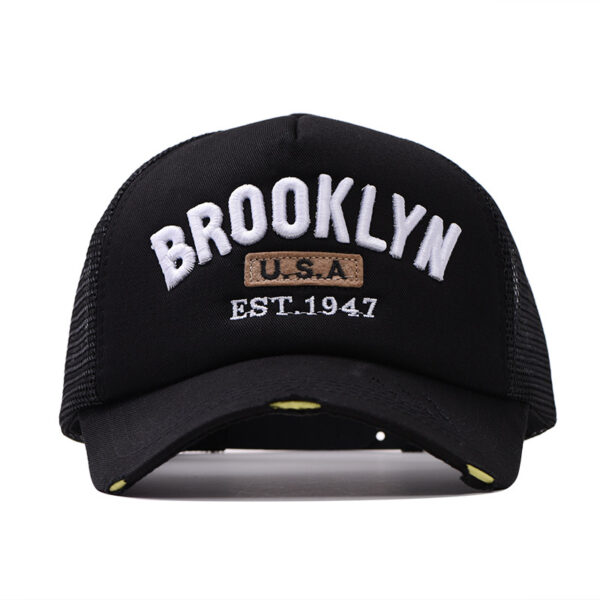 oly-8c16d20f58118dd21a04dfa4ea7fc4da Wholesale Brooklyn Letter Design Mesh Cap Sun Hat Fashion Accessory Gift for Boutique Resale