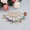 Wholesale Chakra Tree of Life Crystal Bag Charm Keychain Fashion Accessory Boutique Resale