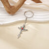 Wholesale Classical Red Cross Keychain Pendant with Ruby Accent Zinc Alloy Car Key Accessory OLY Exclusive