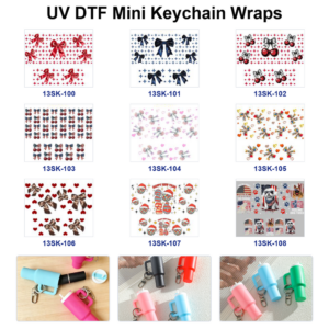 Wholesale 8pcs Bow & Cute Pattern Mini Cup Keychain Sticker
