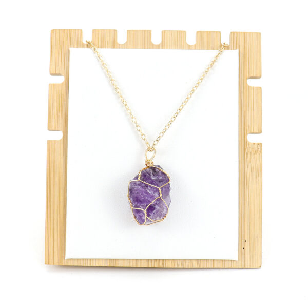 oly-8c76a1631e2dac3fac61bad249876717 Wholesale Leaf Design Irregular Agate Pendant Necklace Fashion Accessory Boutique Resale Gift