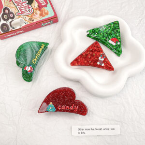 oly-8c78a0522d27af8acdfcb89d60f15af8 Wholesale Acrylic Hair Clip Christmas Santa Design Fashion Hair Accessory for Women
