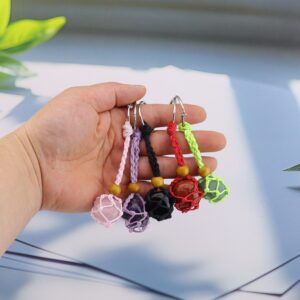 oly-8c85859303c61f2915bcda4d2d6398fa Wholesale Plush Amethyst Woven Mesh Keychain Pendant Fashion Accessory Bag Charm