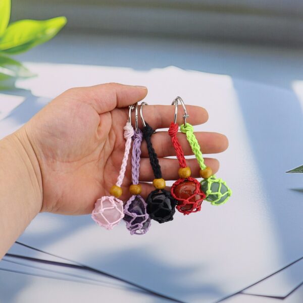 oly-8c85859303c61f2915bcda4d2d6398fa Wholesale Plush Amethyst Woven Mesh Keychain Pendant Fashion Accessory Bag Charm