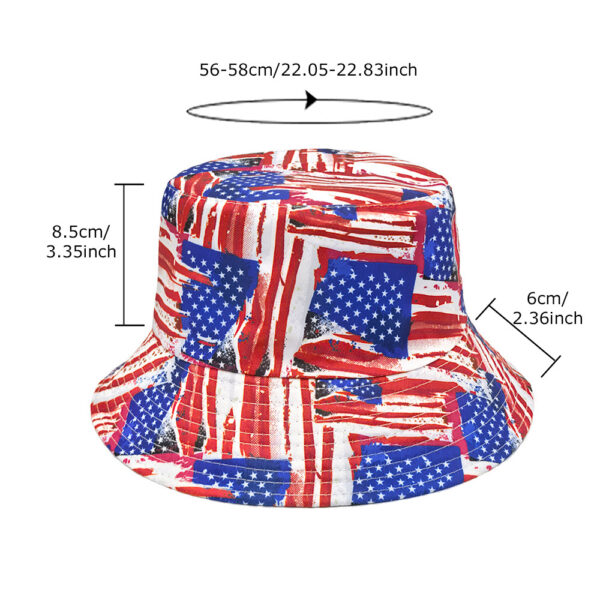 Wholesale US Flag Double Sided Bucket Hat Sun Protection All Seasons Trendy Accessory