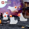 Wholesale Modern Minimalist Resin Ghost Holding Pumpkin Glow-in-the-Dark Halloween Party Decor