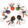 oly-8cd5af5f2a432d5ddf22e1978bd2f3da Wholesale Natural Crystal Heart Pendant Keychain - Purple Amethyst Pink Crystal Tiger Eye Jewelry Accessory Bag Charm Boutique Resale