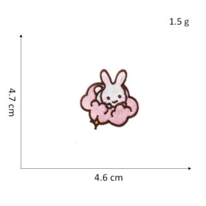 Pink Cloud Rabbit cloth stickers-17#* Hot Melt Adhesive cloth stickers